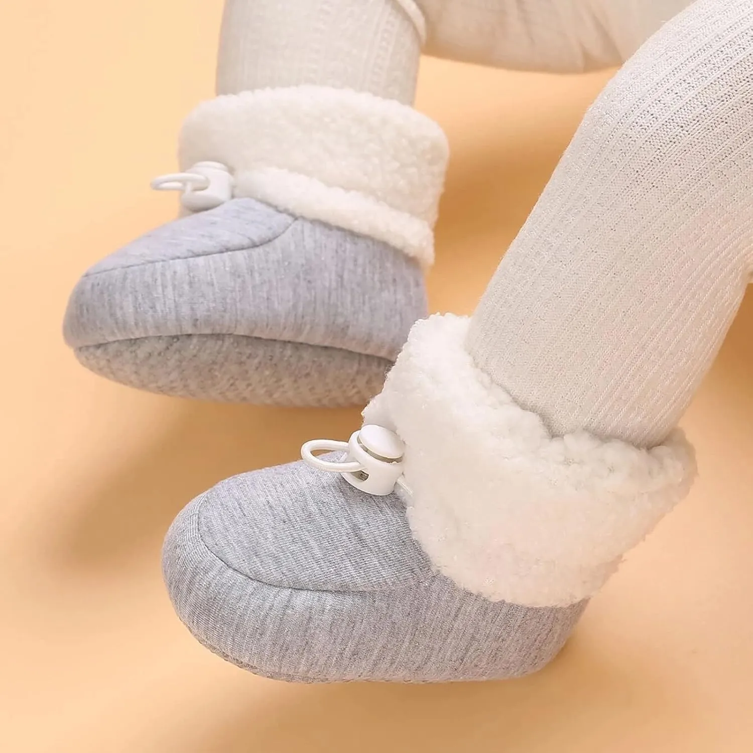 Baby Girls Boys Cozy Fleece Booties Cozy Fleece Newborn Baby Booties Soft Sole Toddler Newborn Walking Crib Shoes