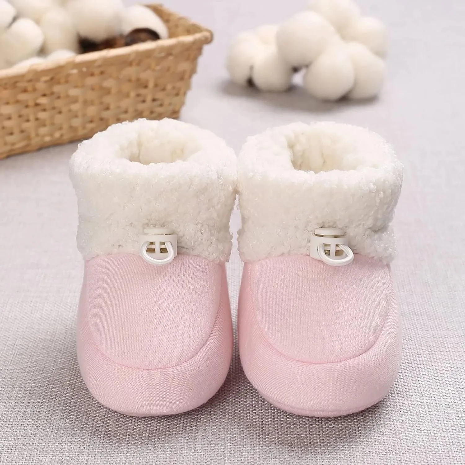 Baby Girls Boys Cozy Fleece Booties Cozy Fleece Newborn Baby Booties Soft Sole Toddler Newborn Walking Crib Shoes