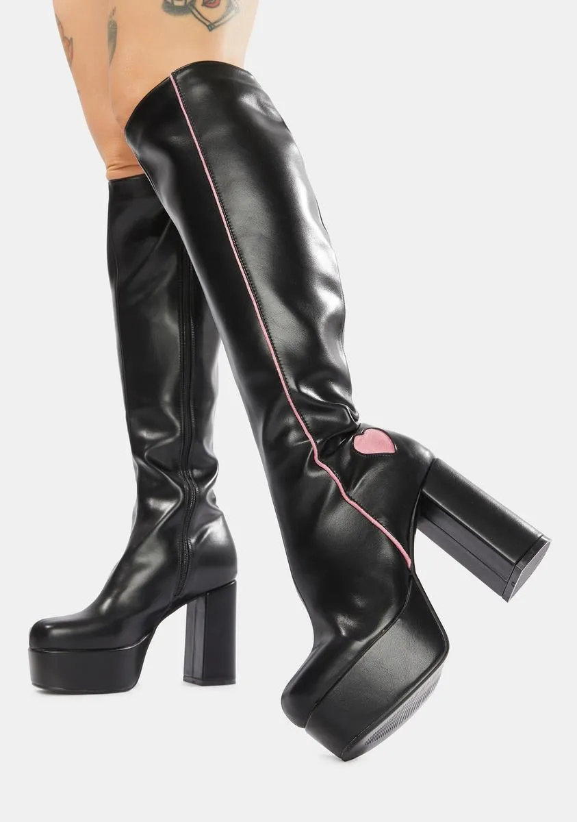 Barbie Girl Platform Knee High Boots