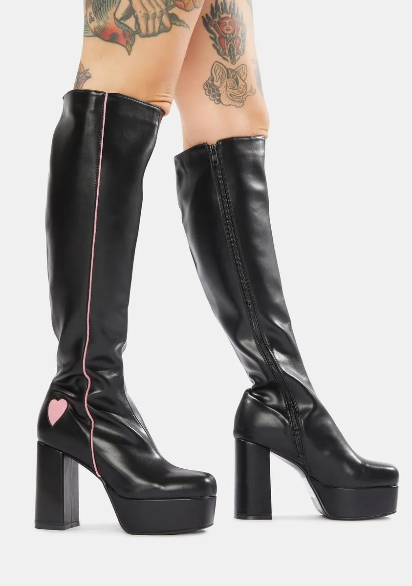 Barbie Girl Platform Knee High Boots