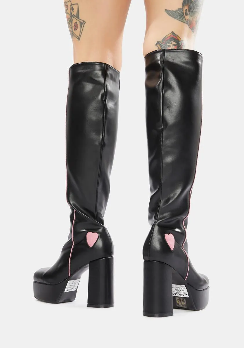 Barbie Girl Platform Knee High Boots