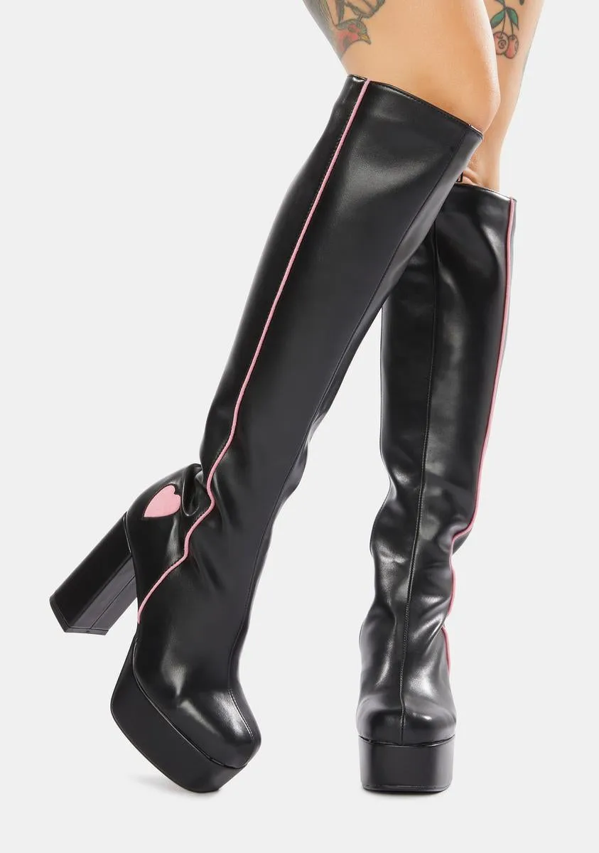 Barbie Girl Platform Knee High Boots