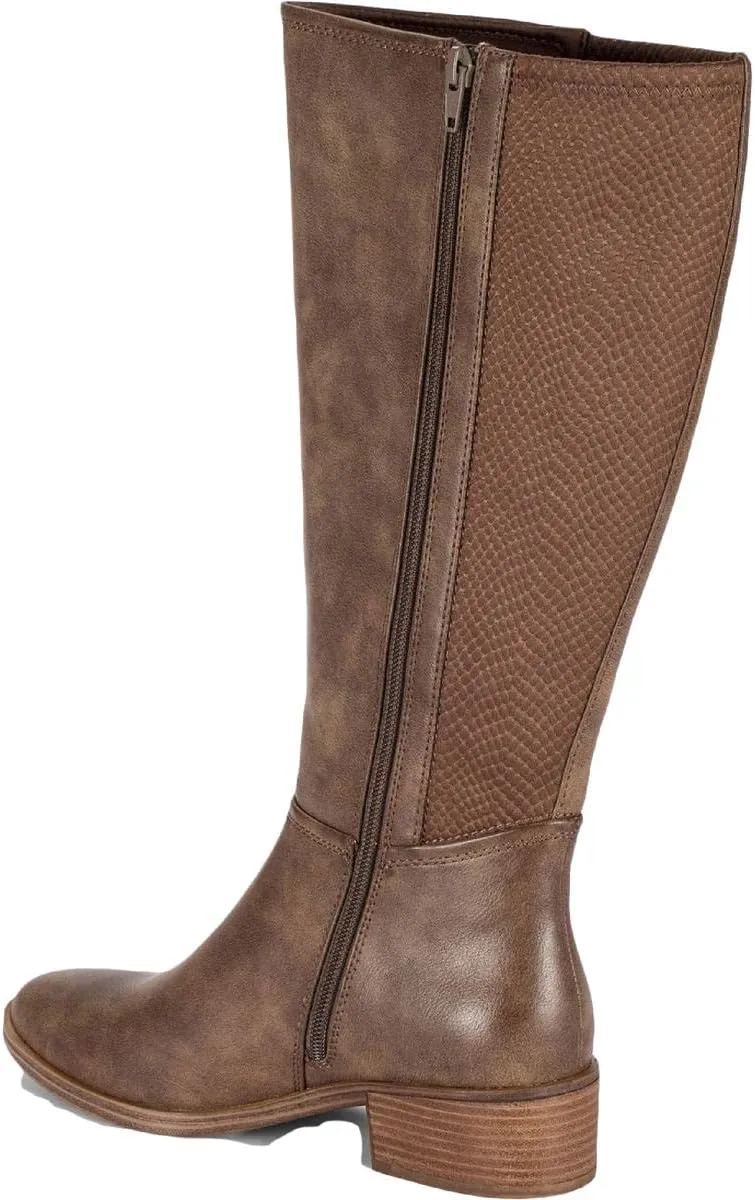 BareTraps Womens Madelyn Wide Calf Faux Leather Knee-High Boots