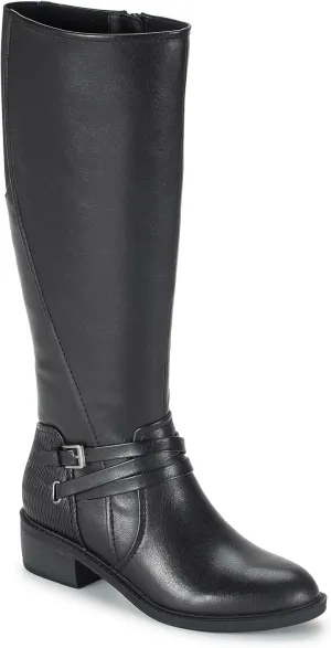 BareTraps Womens Stratford Faux Leather Mid-Calf Boots Black 7 Medium (B,M)