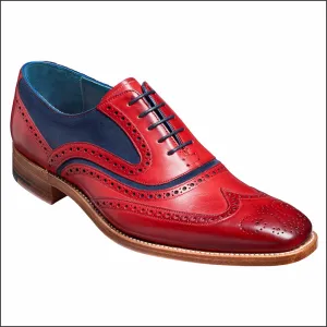 Barker McClean  Red Hand Painted / Navy Suede@