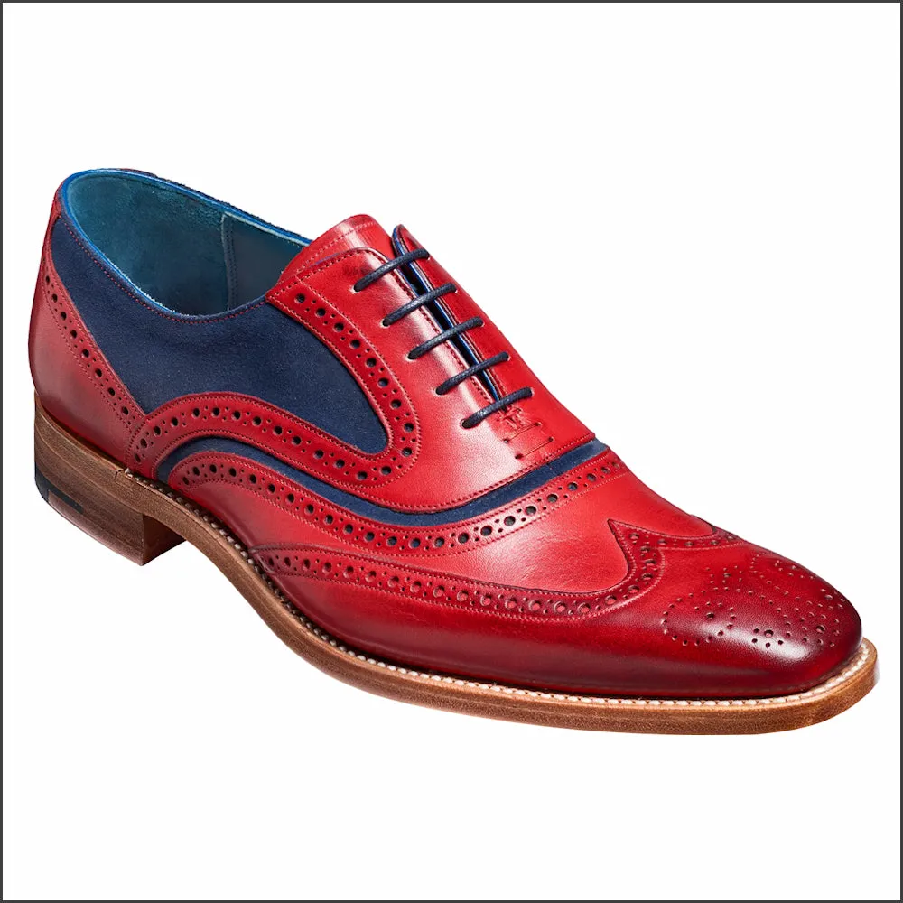 Barker McClean  Red Hand Painted / Navy Suede@