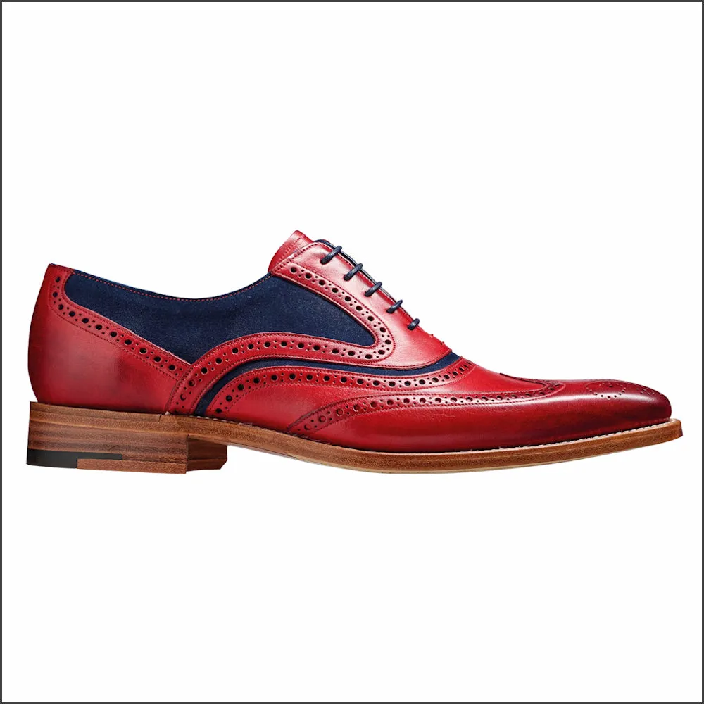 Barker McClean  Red Hand Painted / Navy Suede@