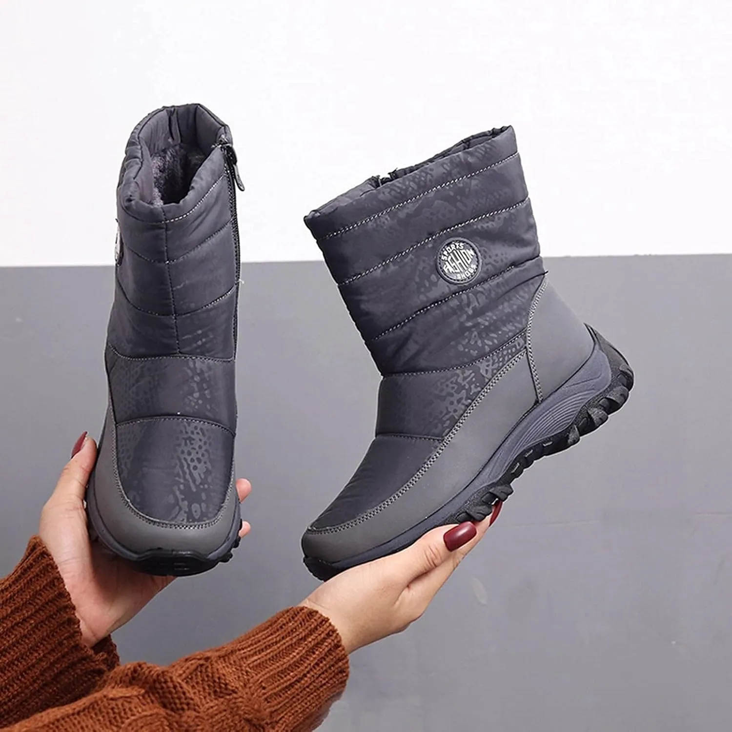 Bcshiye Women's Winter Snow Boots Fashion Outdoor Mid Calf Boot Waterproof Lightweight Warm Anti Slip Ankle Booties