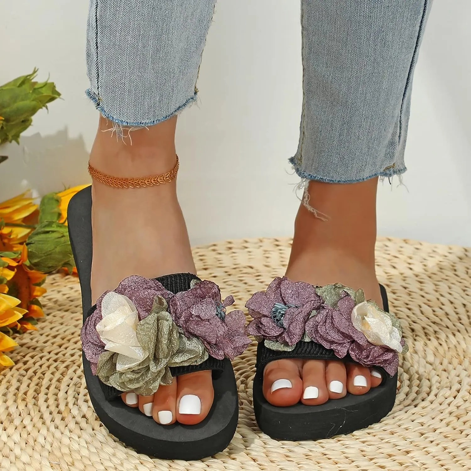 Beach Flip Flops Women Comfortable Summer Beach Thong Sandals Sandals for Women Women Indoor and Outdoor Flip Flop