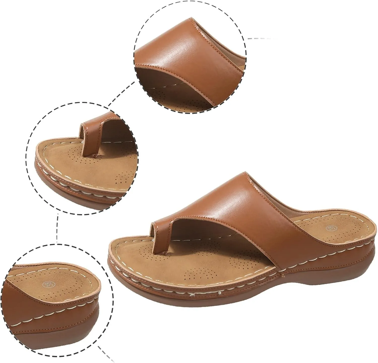 Beach Sandals for Woman Comfortable Slip on Walking Thong Sandals Beach Flip Flops Women's Arch Support Flip Flops