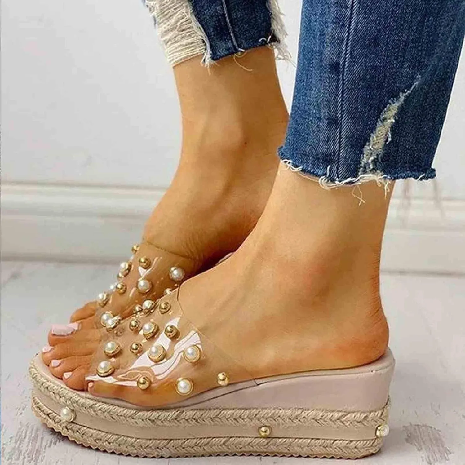 Beach Sandals for Womans Women Flip Flops Wide Width Slippers Platform Beach Shoes Footwear