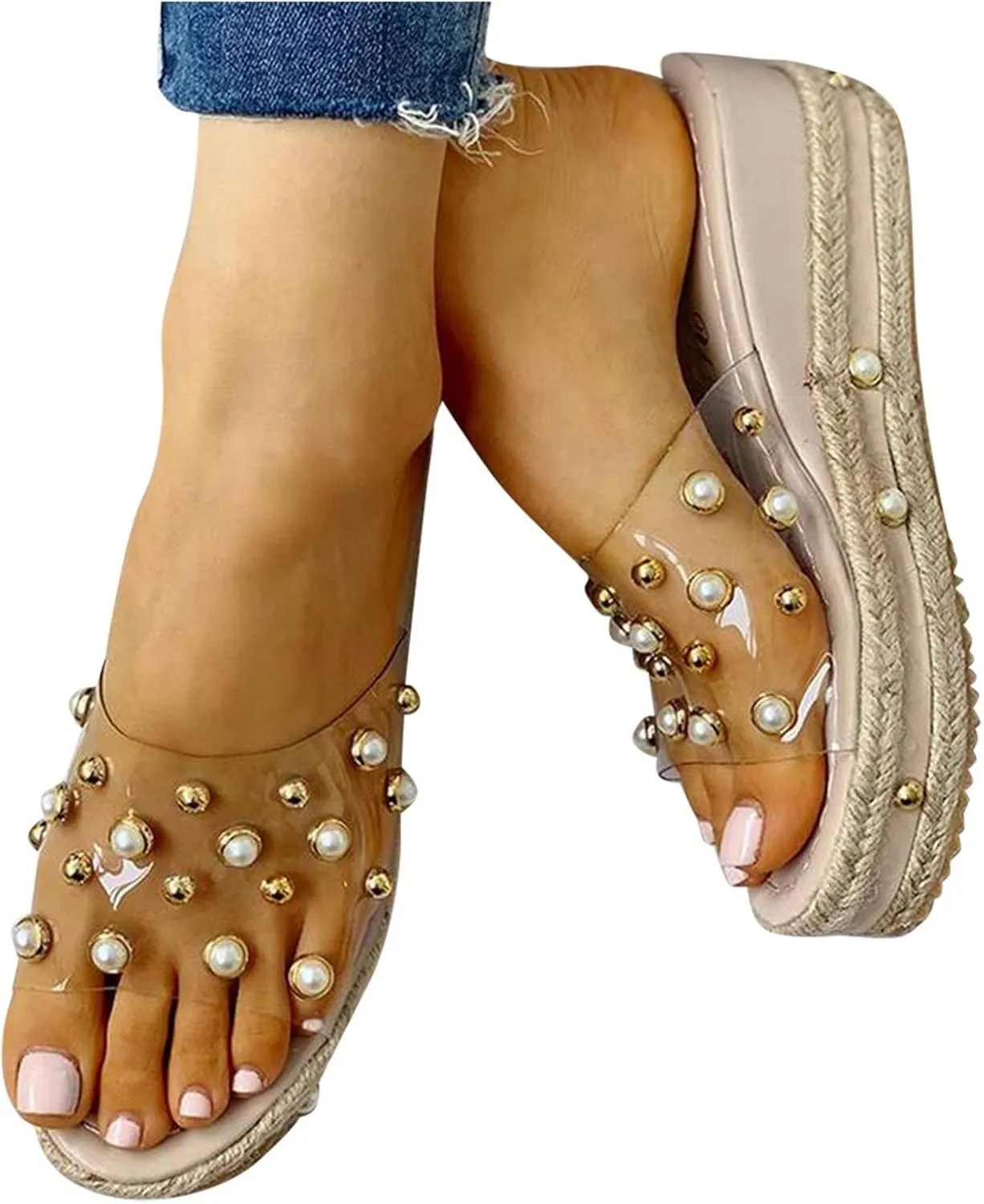 Beach Sandals for Womans Women Flip Flops Wide Width Slippers Platform Beach Shoes Footwear