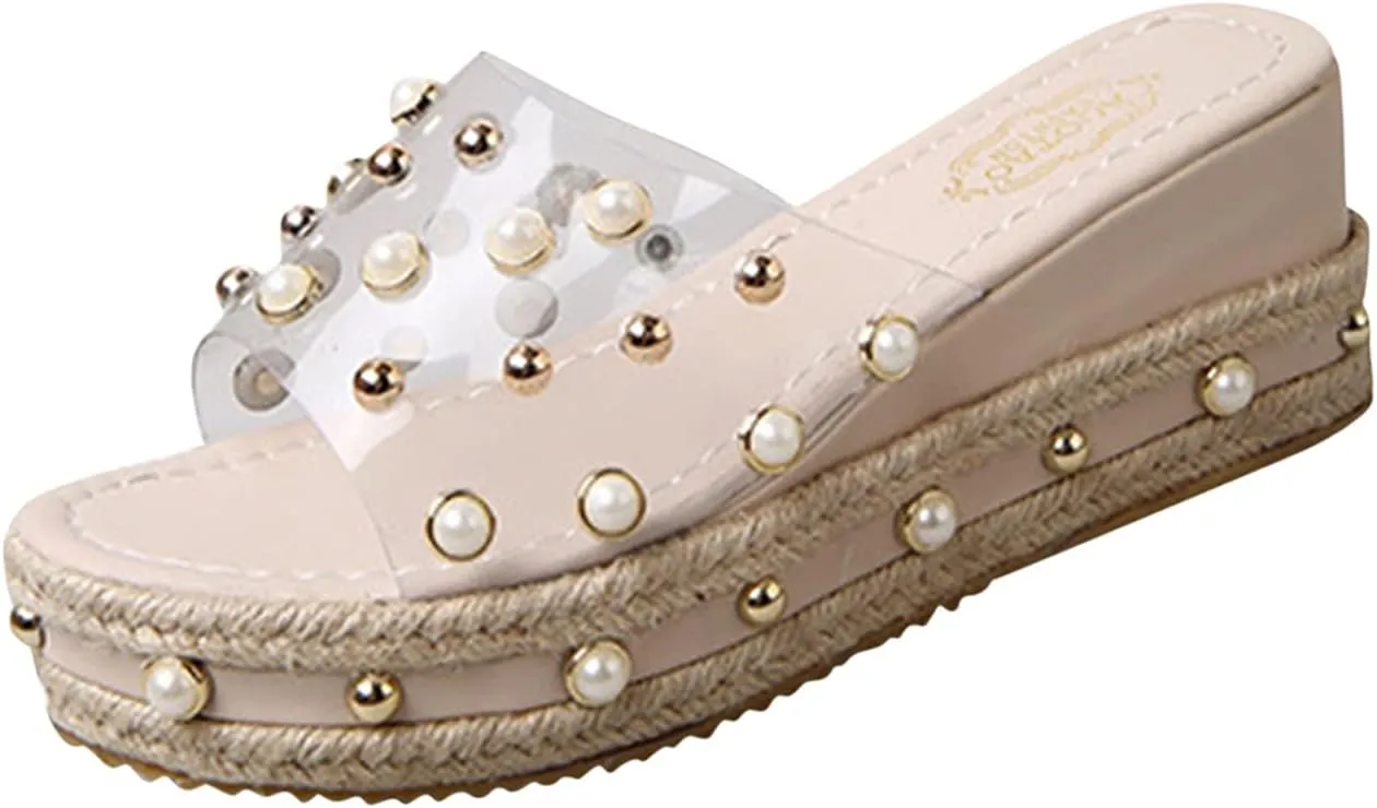 Beach Sandals for Womans Women Flip Flops Wide Width Slippers Platform Beach Shoes Footwear