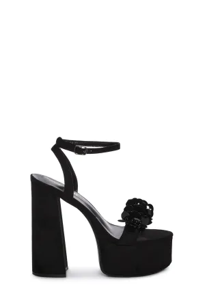 Beaded Bouquet Platform Heels