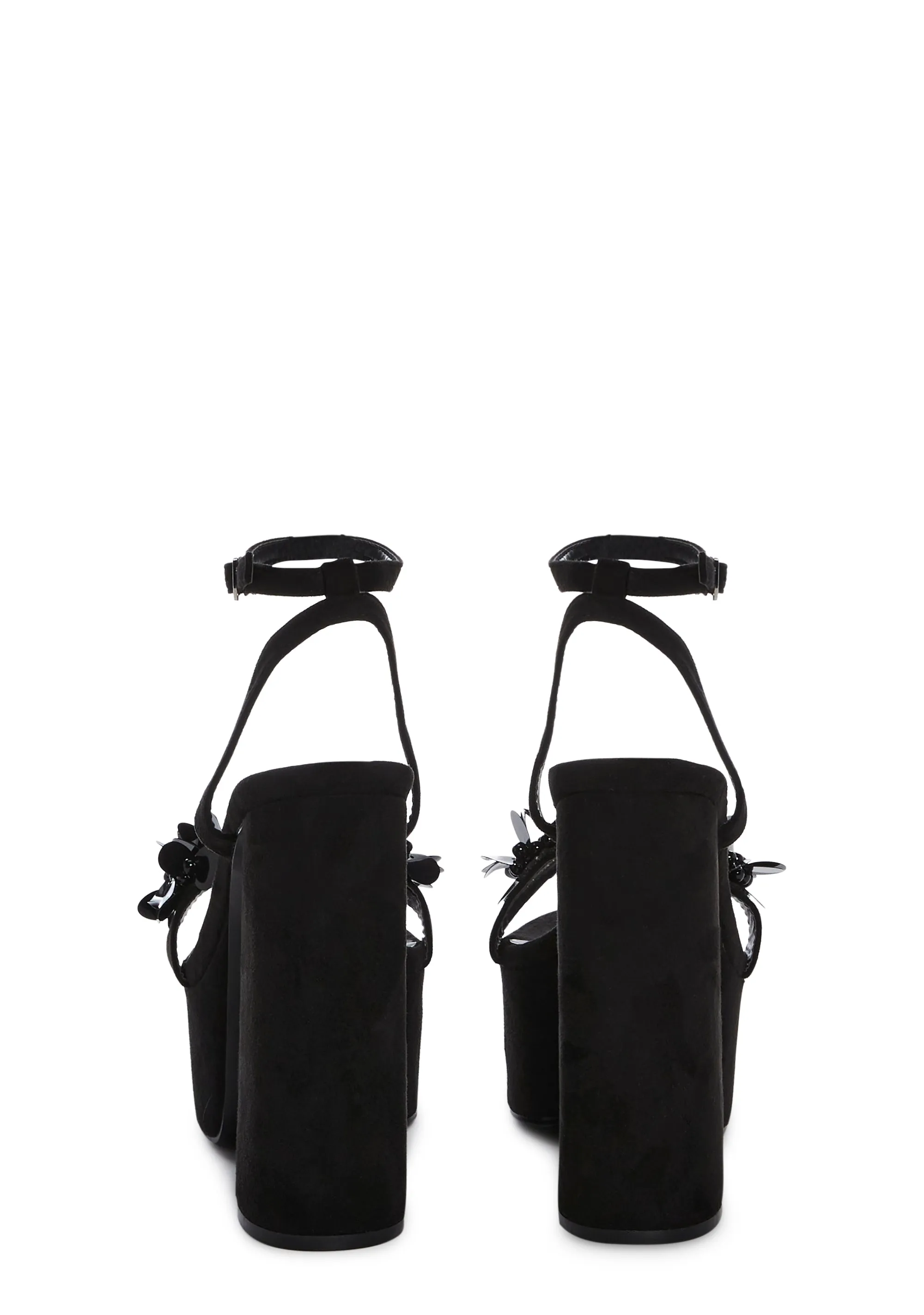 Beaded Bouquet Platform Heels