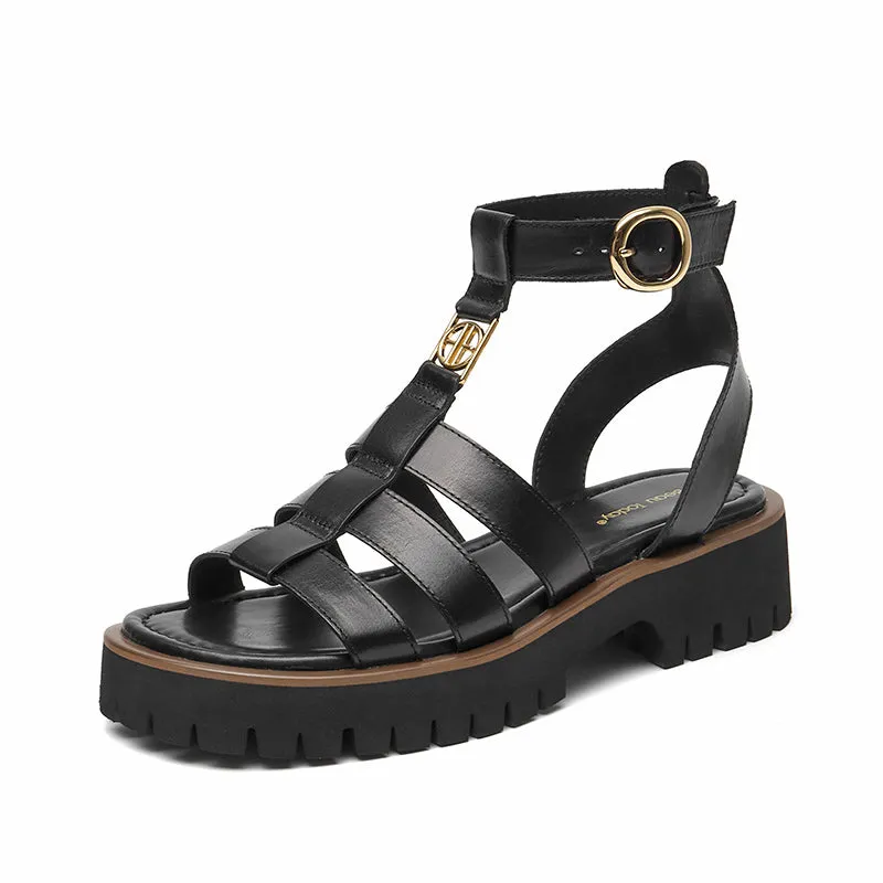 BeauToday Gladiator Sandals for Women with Unique Brand Buckle
