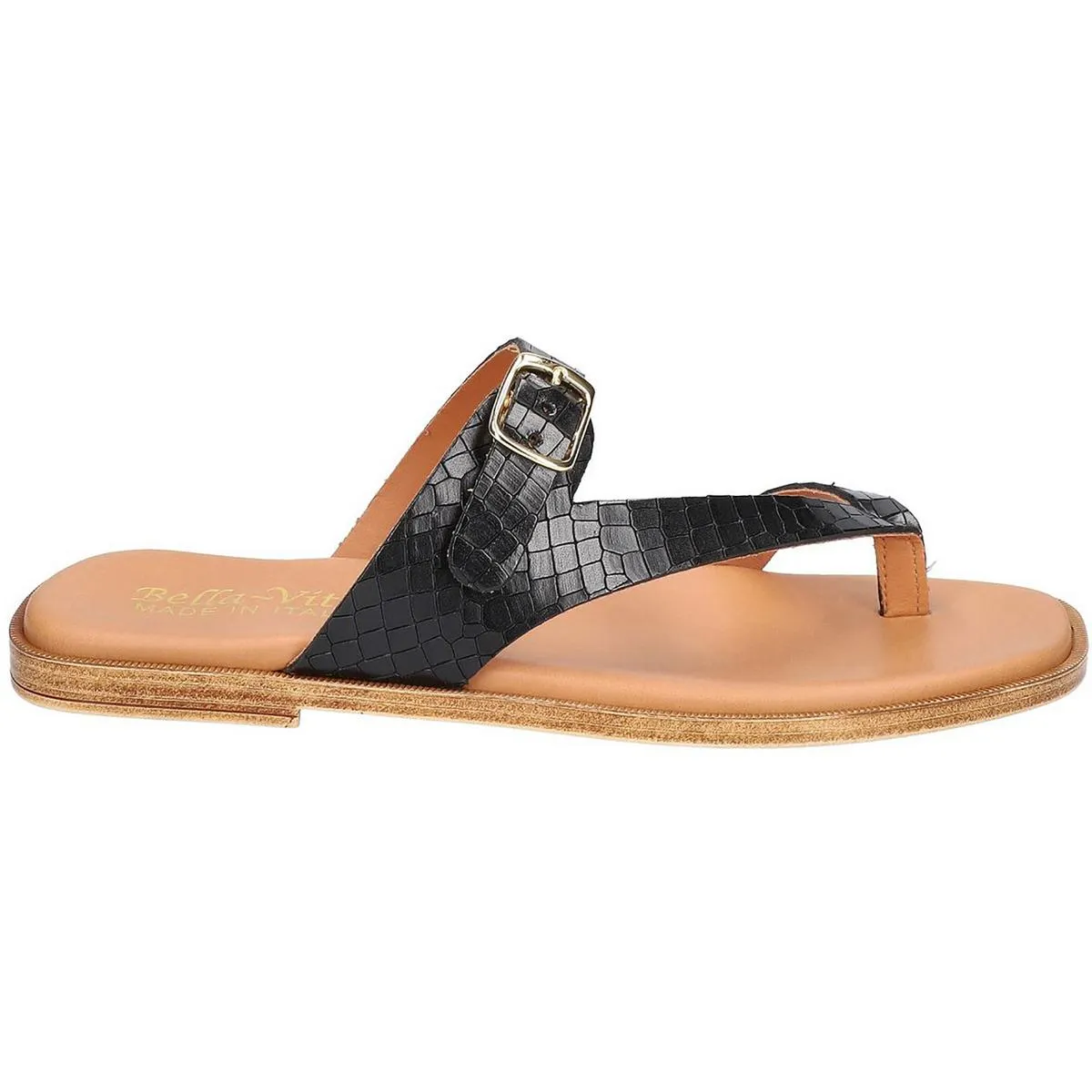 Bella Vita Womens Doe-Italy Leather Flip-Flop Thong Sandals