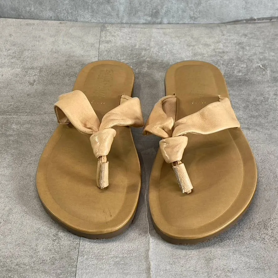 BELLA-VITA Women's Wide Width Natural Leather Italy Thong Sandals SZ 7.5W