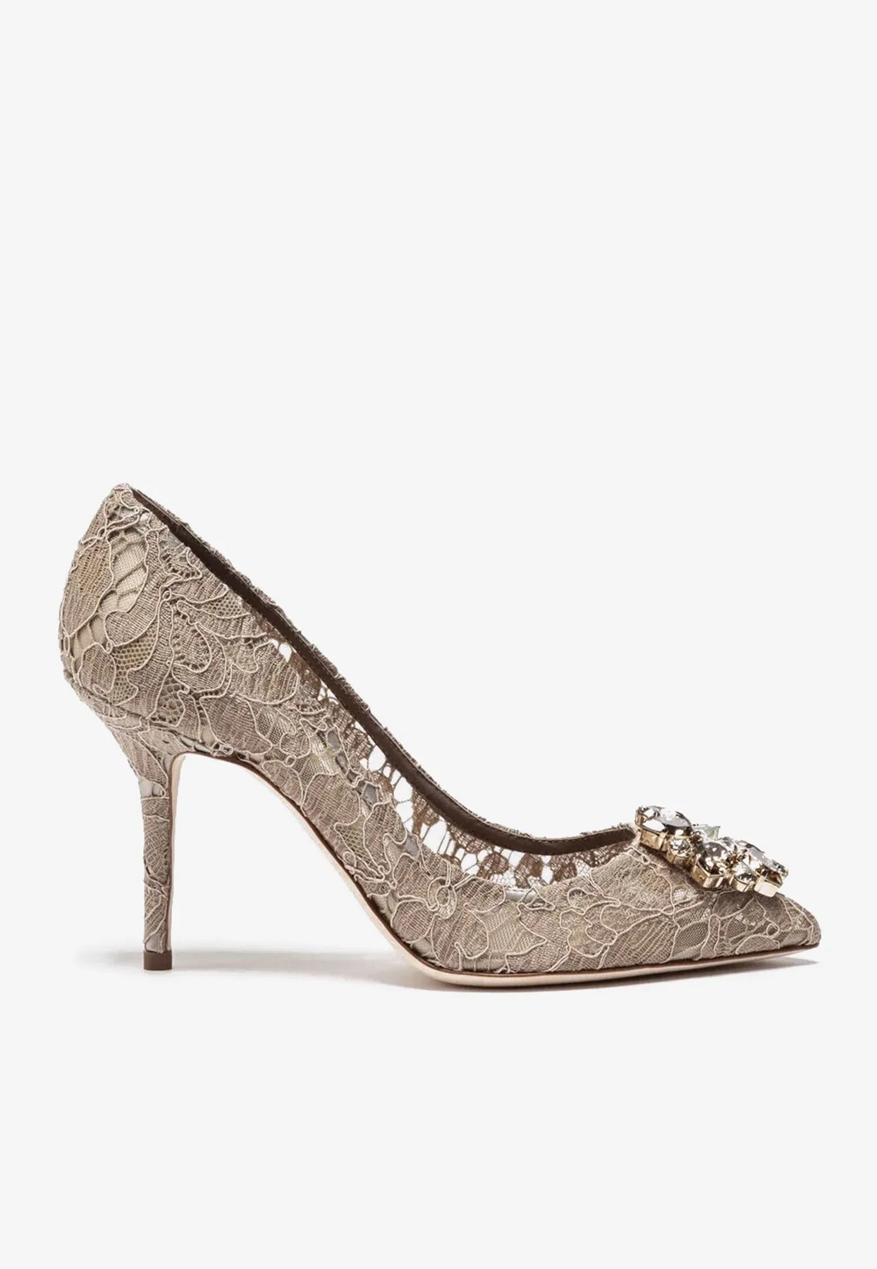 Bellucci 90 Taormina Lace Pumps with Crystal Detail