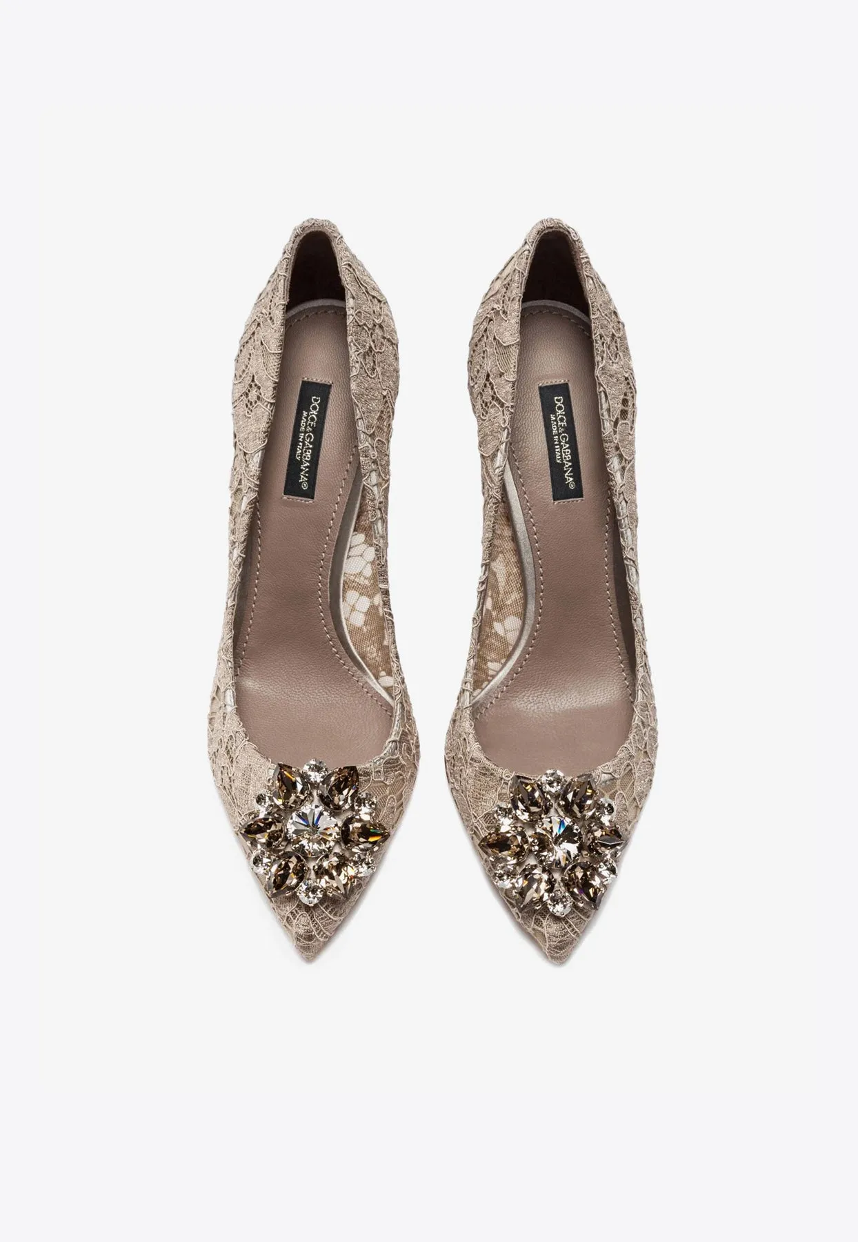 Bellucci 90 Taormina Lace Pumps with Crystal Detail