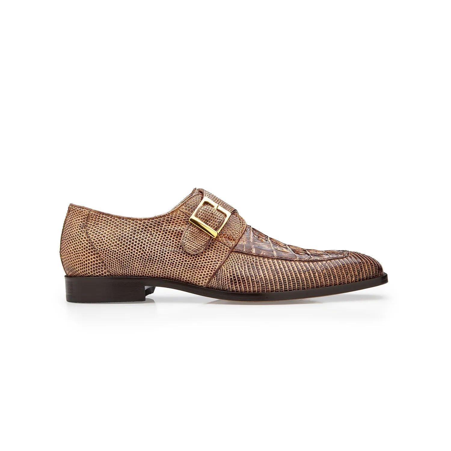 Belvedere Pablo R90 Men's Shoes Exotic Caiman Crocodile / Lizard Split-Toe Single Monk-Strap (BV3180)
