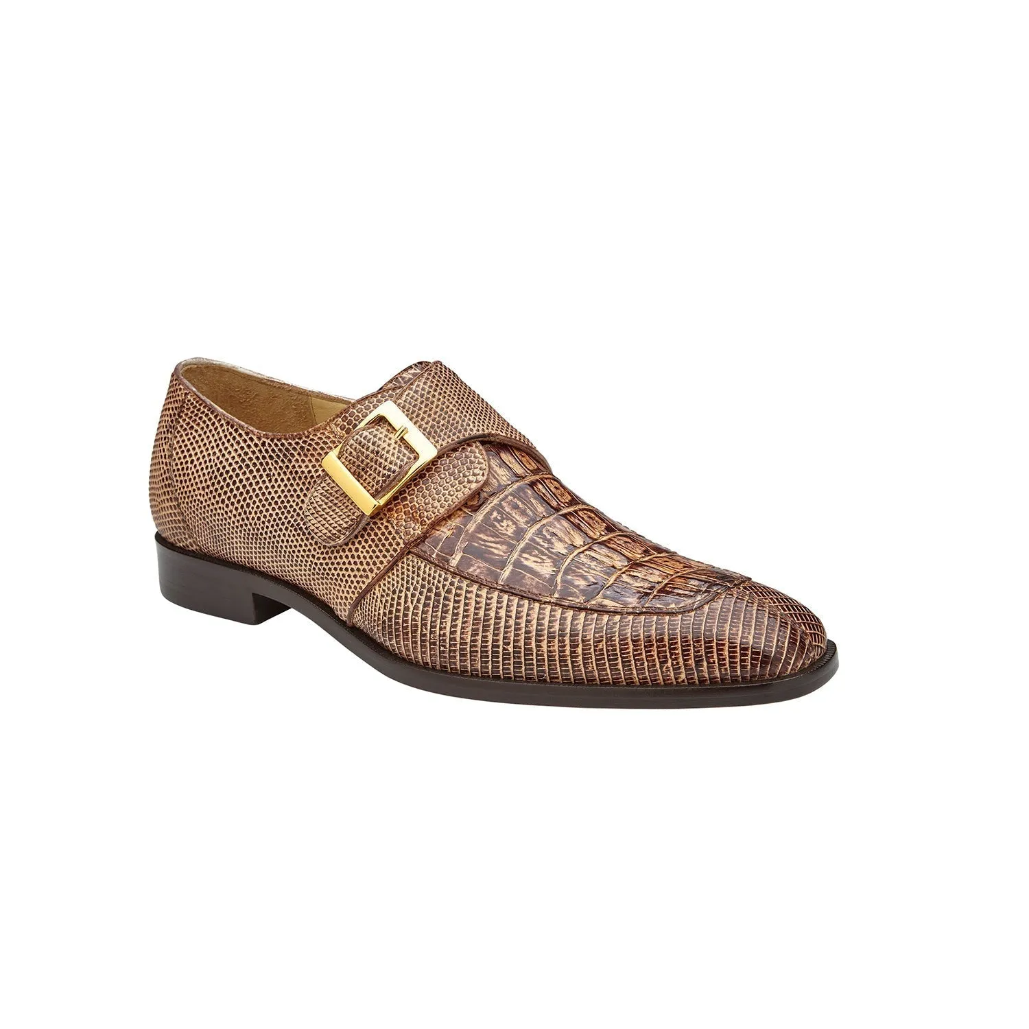 Belvedere Pablo R90 Men's Shoes Exotic Caiman Crocodile / Lizard Split-Toe Single Monk-Strap (BV3180)