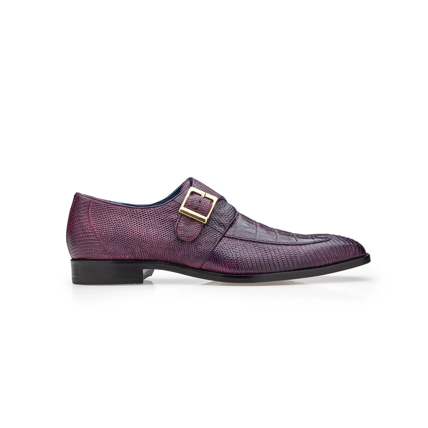 Belvedere Pablo R90 Men's Shoes Exotic Caiman Crocodile / Lizard Split-Toe Single Monk-Strap (BV3180)