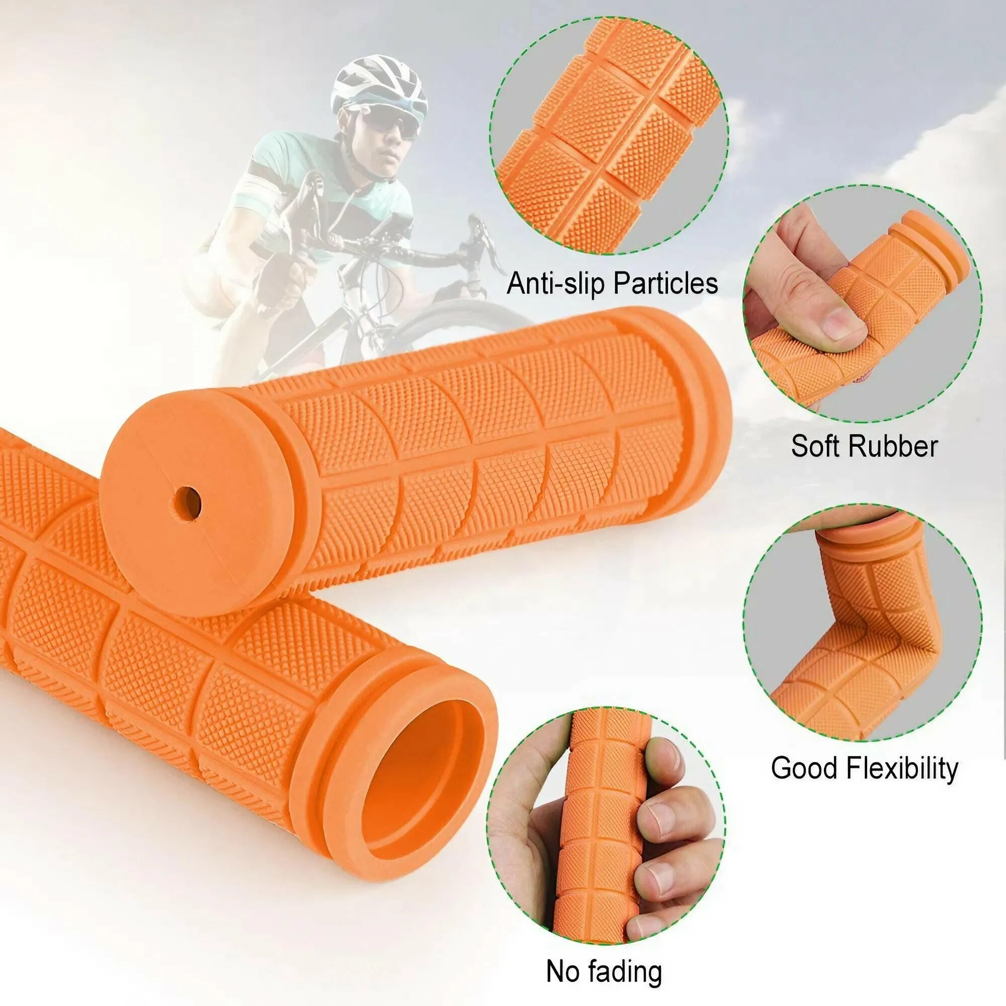 Bicycle Grips Rubber Anti-skid Handlebar Cover Bicycle Accessories Cycling HandleBar Grips Fixed Gear Dropshipping