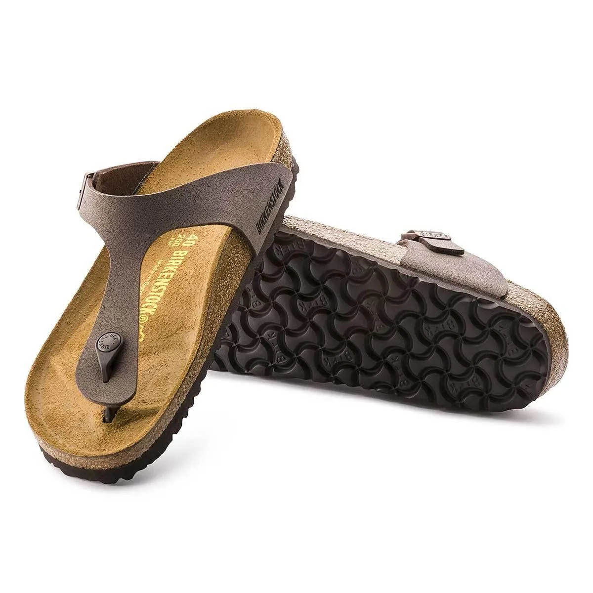 Birkenstock Gizeh Birko-Flor Nubuck Sandals - Regular - Mocca