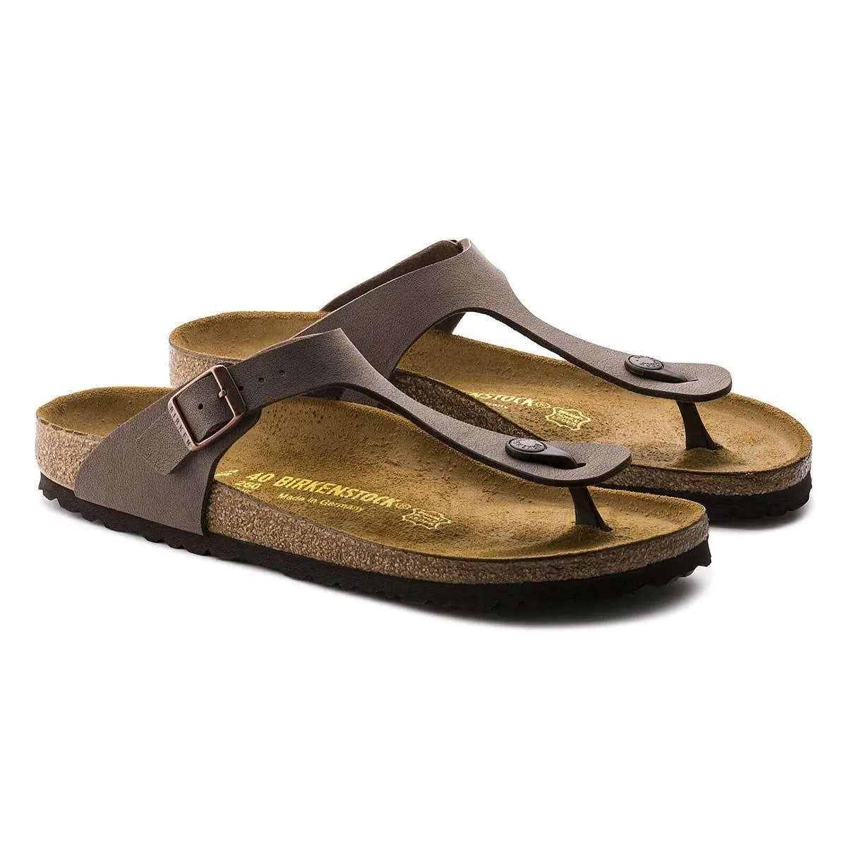 Birkenstock Gizeh Birko-Flor Nubuck Sandals - Regular - Mocca