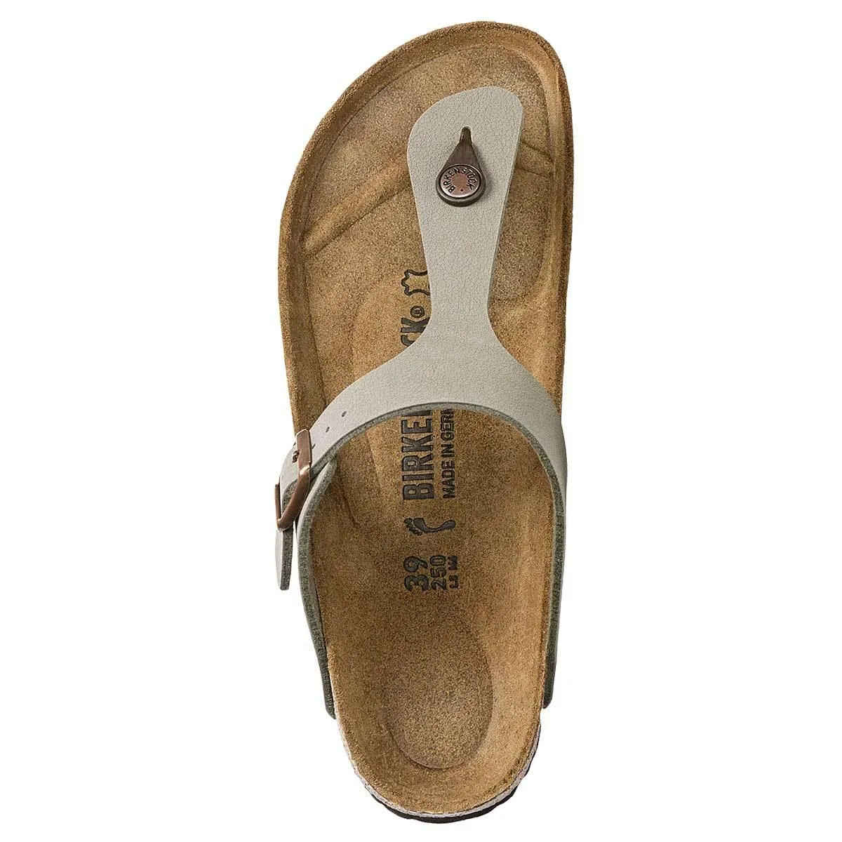 Birkenstock Gizeh Birko-Flor Nubuck Sandals - Regular - Stone