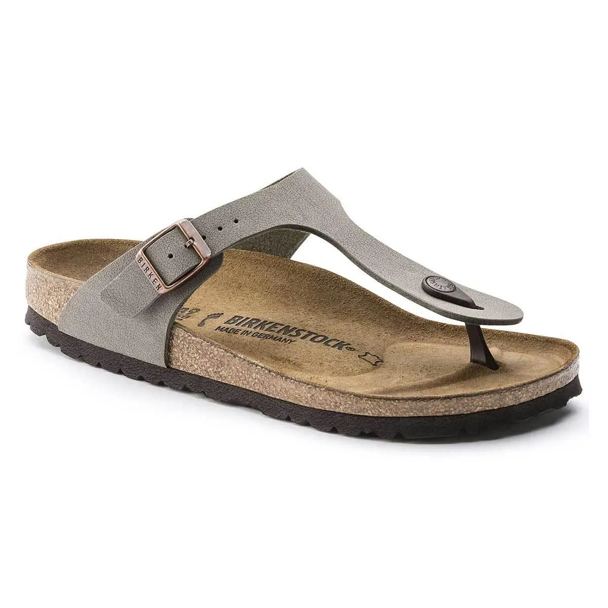 Birkenstock Gizeh Birko-Flor Nubuck Sandals - Regular - Stone