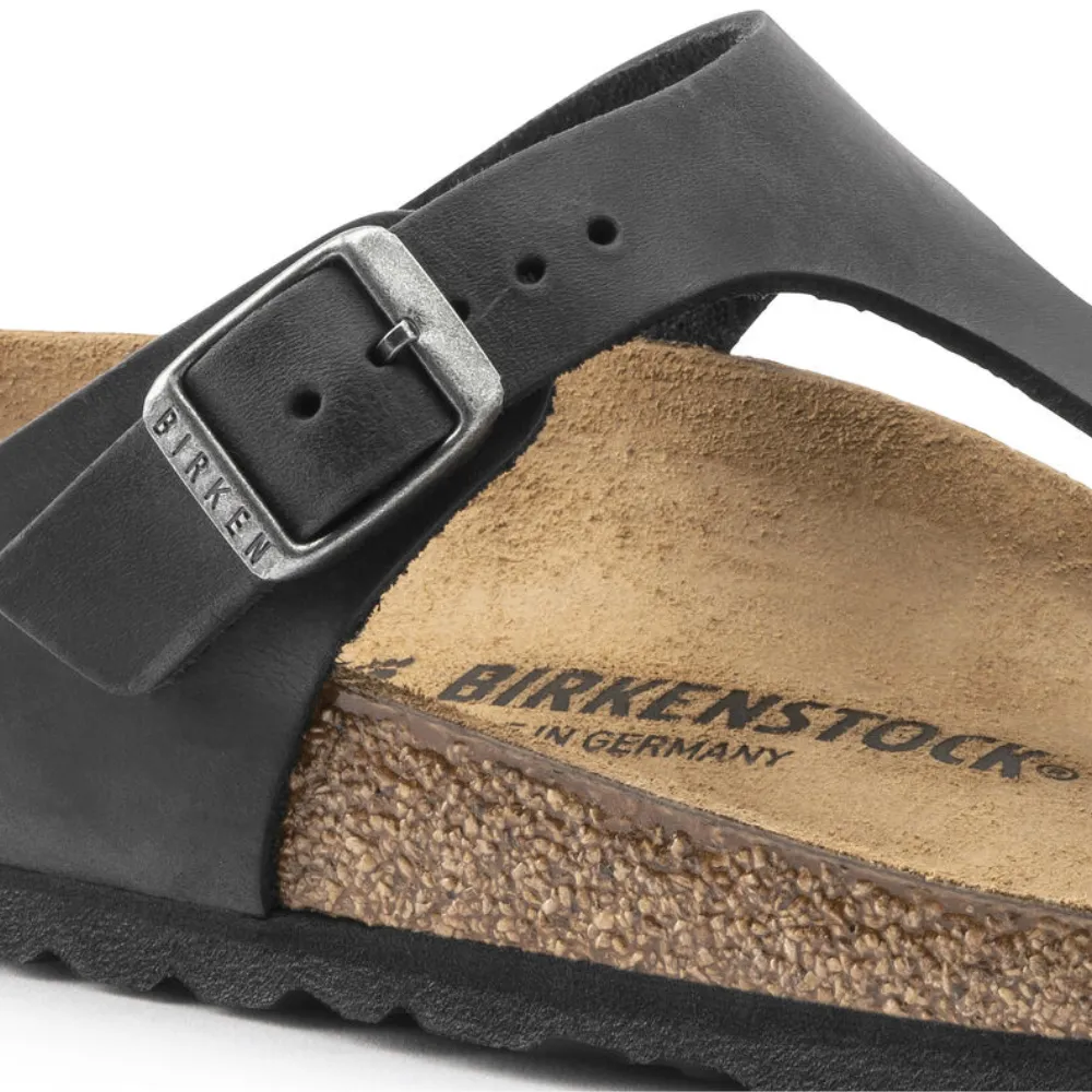 Birkenstock Gizeh Oiled Leather Black Sandals