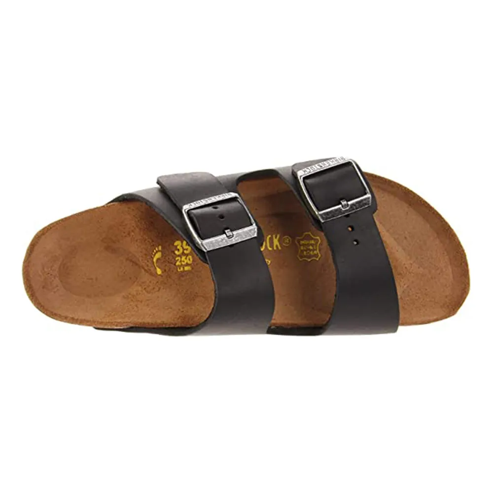 Birkenstock Unisex Black Oiled Leather EU 44 11-11.5 Narrow Women/9-9.5 Narrow Men Arizona Sandals - 552113-44