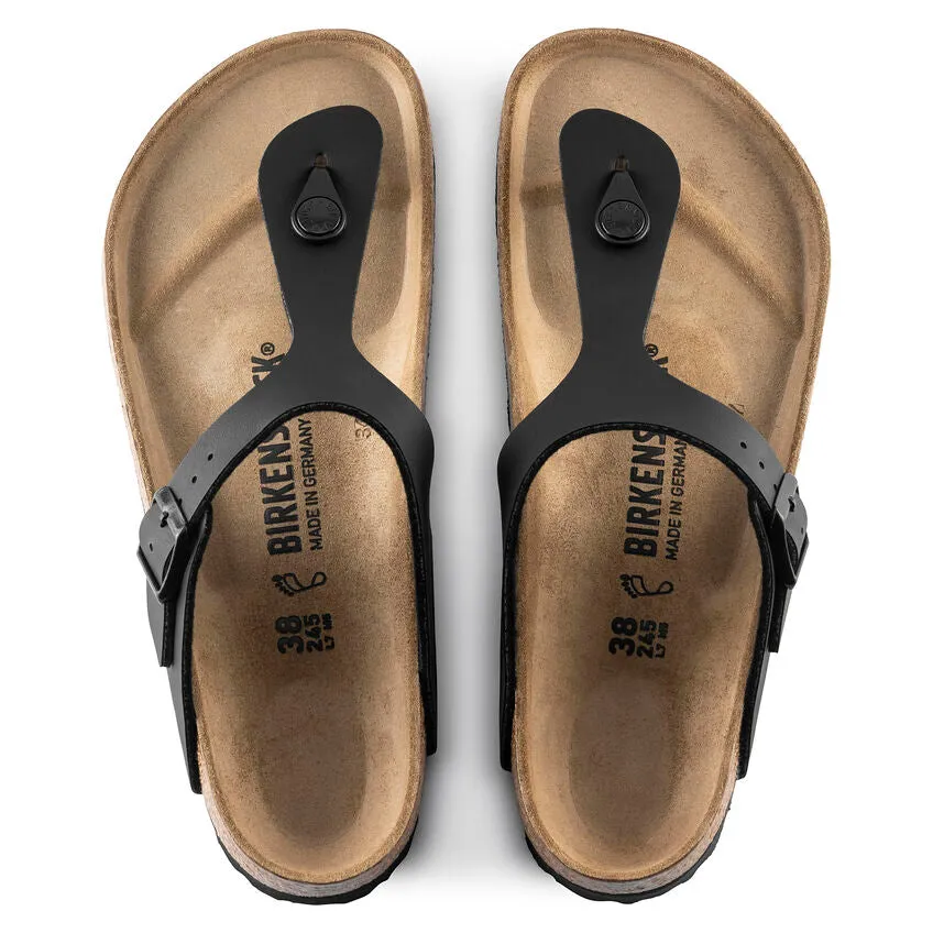 Birkenstock Unisex Gizeh Birko-Flor Regular Fit Sandals Black