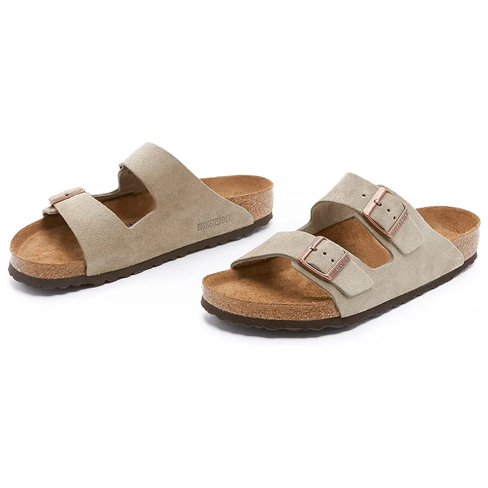 Birkenstock Unisex  Taupe Suede 38 N EU / 7-7.5 2A(N) US Narrow Width Arizona Soft Foot Bed Sandals - 951303-38