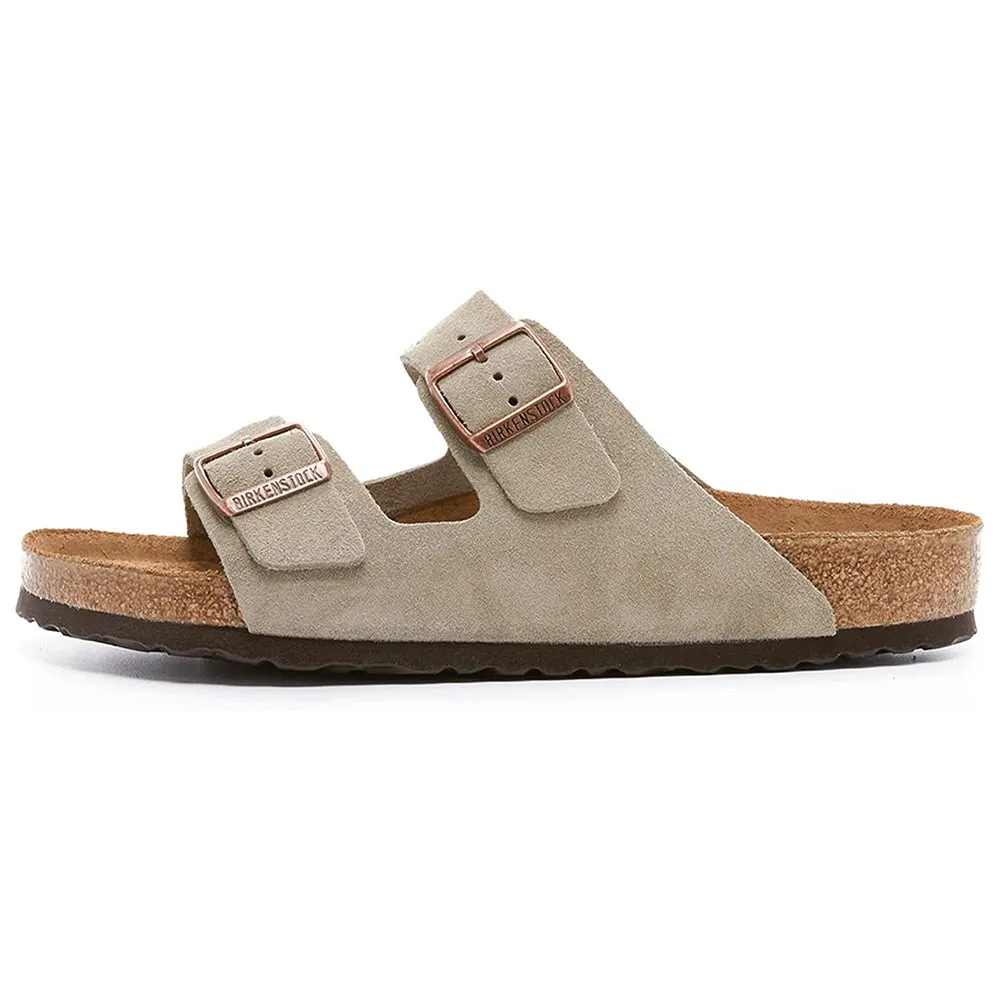 Birkenstock Unisex  Taupe Suede 38 N EU / 7-7.5 2A(N) US Narrow Width Arizona Soft Foot Bed Sandals - 951303-38