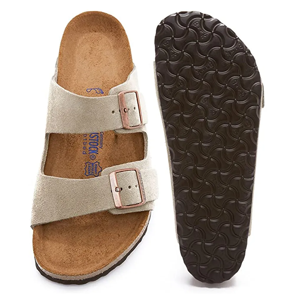 Birkenstock Unisex  Taupe Suede 38 N EU / 7-7.5 2A(N) US Narrow Width Arizona Soft Foot Bed Sandals - 951303-38