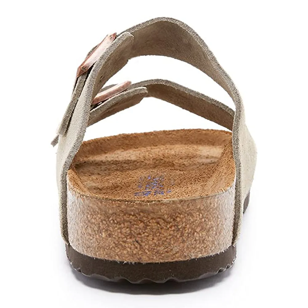 Birkenstock Unisex  Taupe Suede 38 N EU / 7-7.5 2A(N) US Narrow Width Arizona Soft Foot Bed Sandals - 951303-38