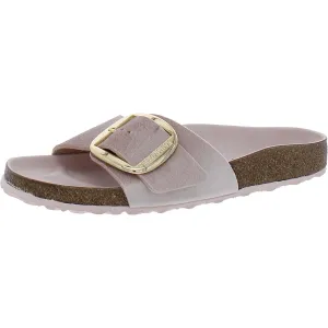 Birkenstock Womens Madrid Big Buckle Rivet Logo Velvet Cork Slide Sandals