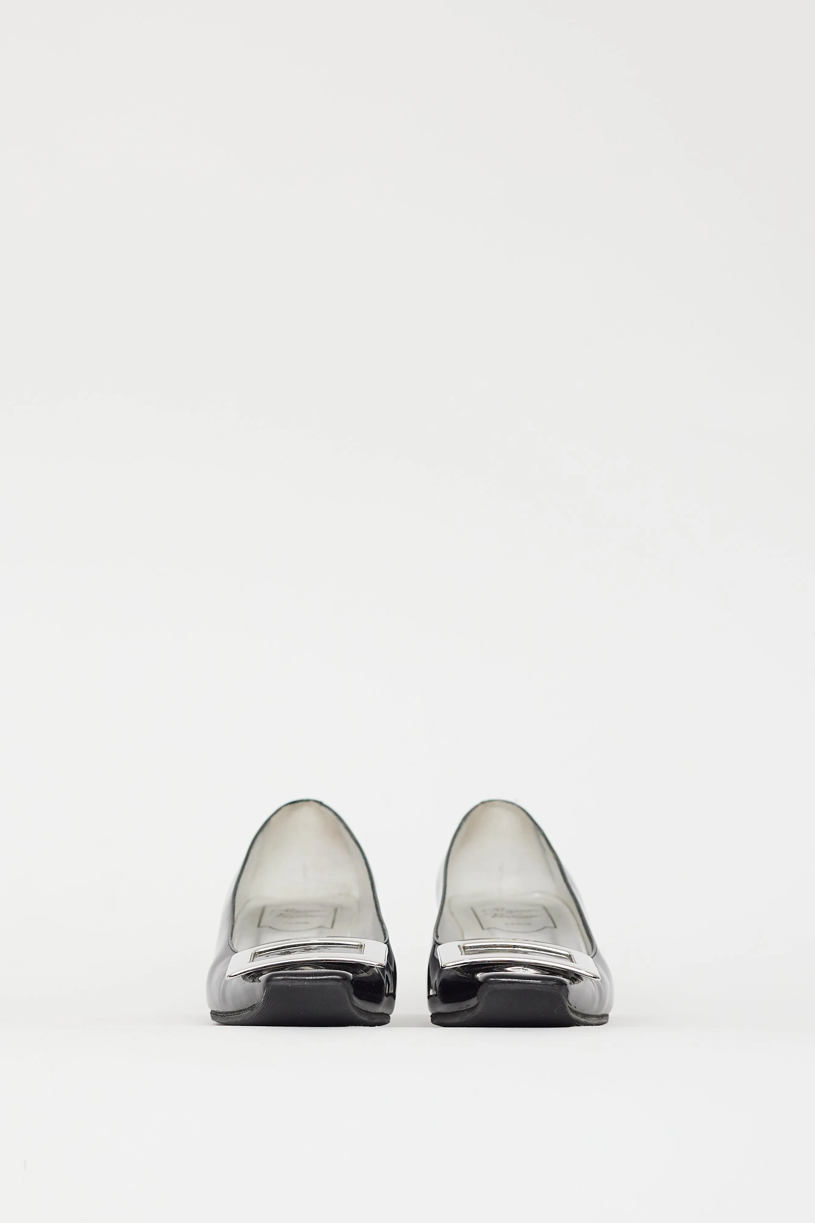 Black & Silver Patent Belle Vivier Pump