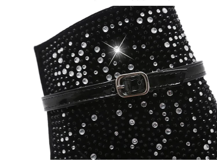 Black Buckle Open High Heel Shoes