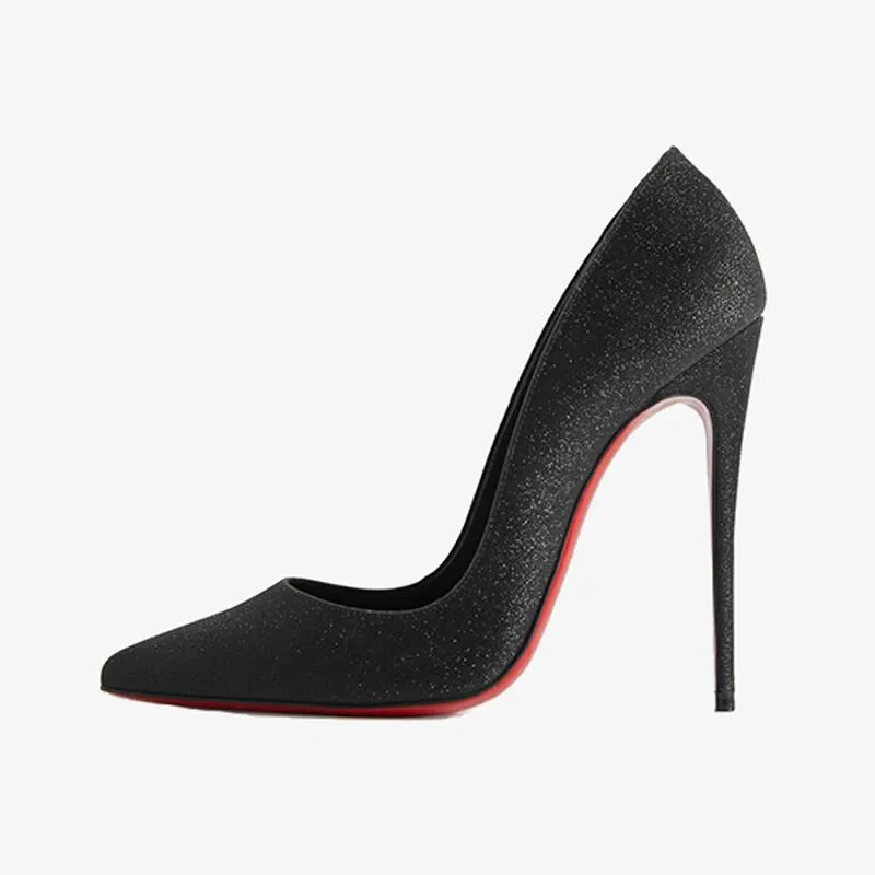 Black GlitterStiletto Pumps