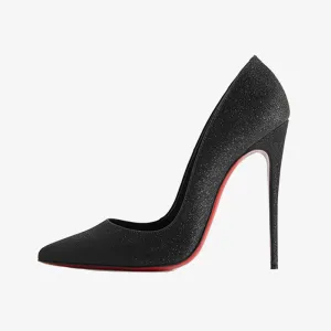 Black GlitterStiletto Pumps