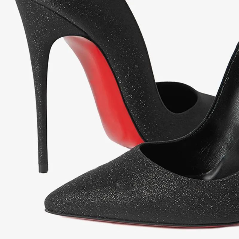 Black GlitterStiletto Pumps