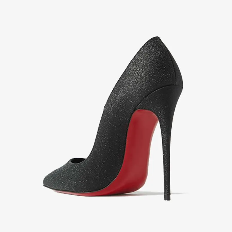 Black GlitterStiletto Pumps