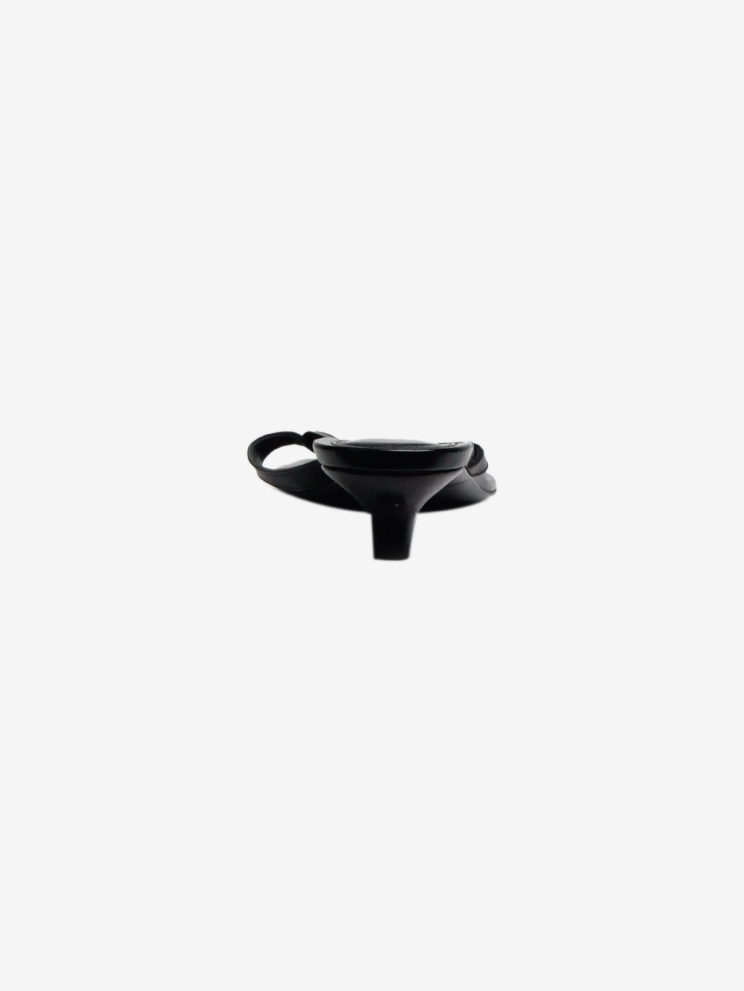Black leather thong sandals - size EU 39