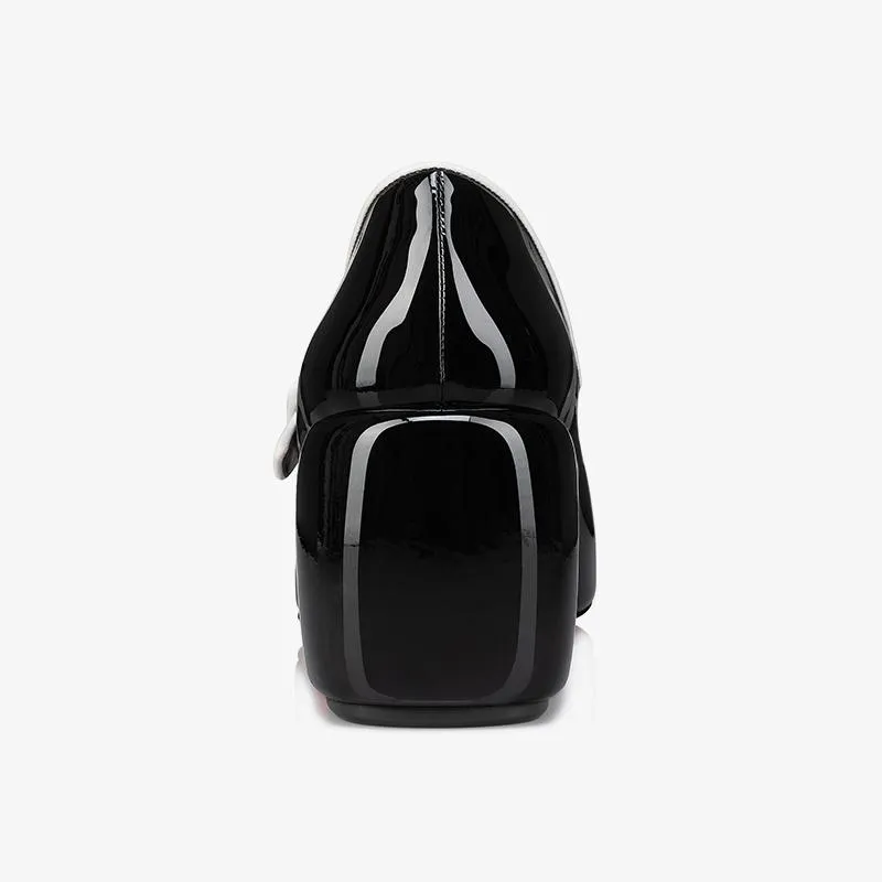 Black Patent Leather Pumps with 80 mm