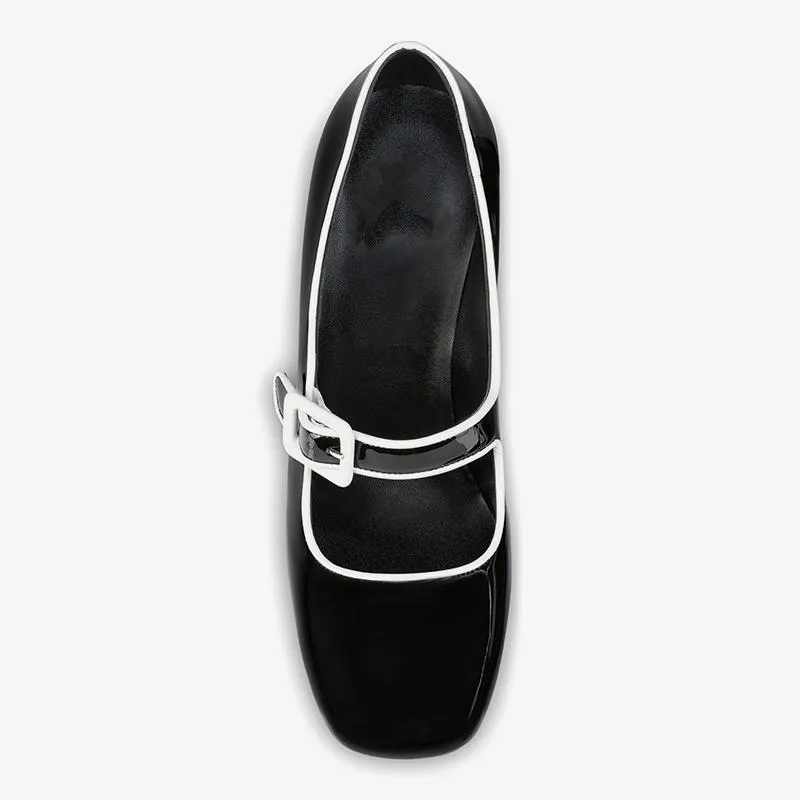 Black Patent Leather Pumps with 80 mm