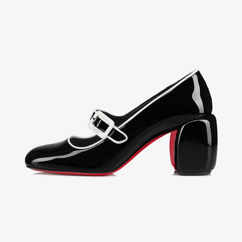 Black Patent Leather Pumps with 80 mm